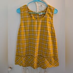 St. John's Bay Yellow Boxy Peplum Tank Top